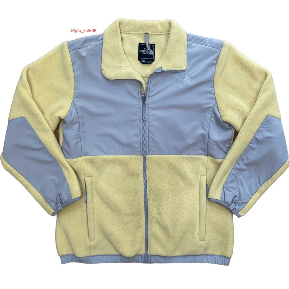Girls North Face Fleece Collared Yellow Jacket